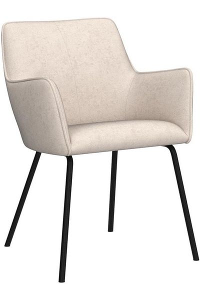 rexa beige fabric chair with black legs