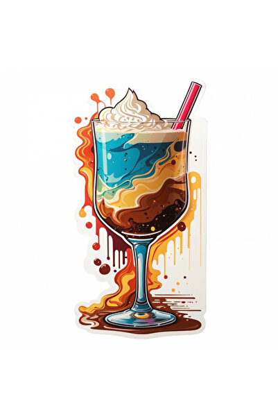 INOVATIX Set de 8 autocolante pentru pahar de cocktail cu tematică de aluneca...