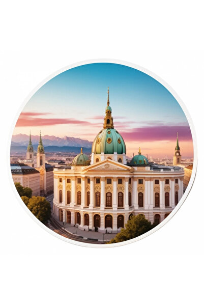 INOVATIX Set of 8 pieces, Sticker City of Vienna Hofburg Palace, INOVATIX®. 6 cm