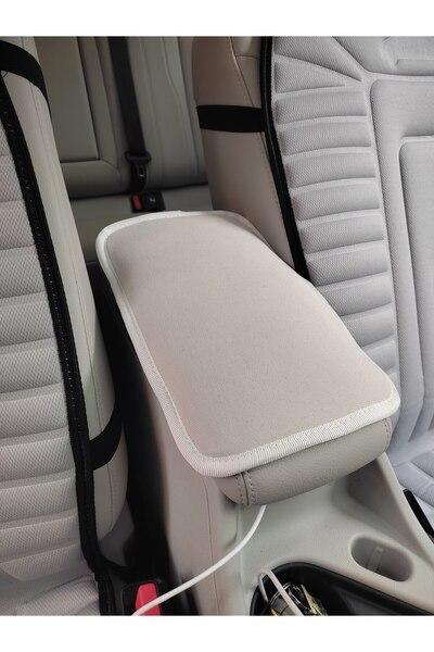 SS Oto Togg Uyumlu Oto Kol Dayama Minderi Kirli Beyaz 29x19 Cm Kaymaz Alt Yüz...