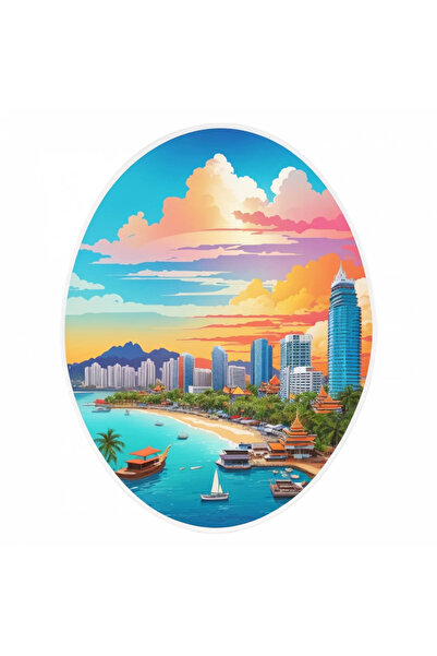 INOVATIX Set of 8, Pattaya City Sticker, INOVATIX®. 6 cm
