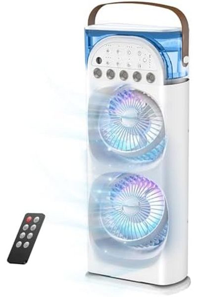 Generic Portable Air Conditioners Rechargeable Rotating, Double Head Cooling Fan with Remote, Air Cooler wit