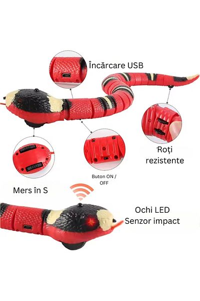LUDIRO RC Snake, with USB Charging, Realistic S-Movement, for Kids and Pets