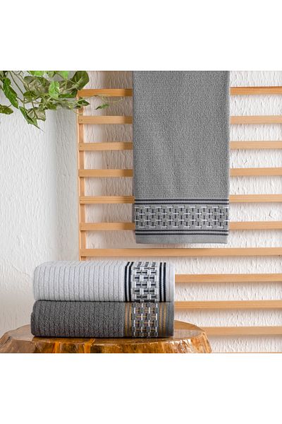 Schafer Home Plain Jacquard Towel 50X90-Grey