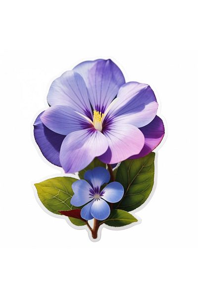 INOVATIX Set de 8 autocolante cu flori de Vinca, INOVATIX®. 6 cm