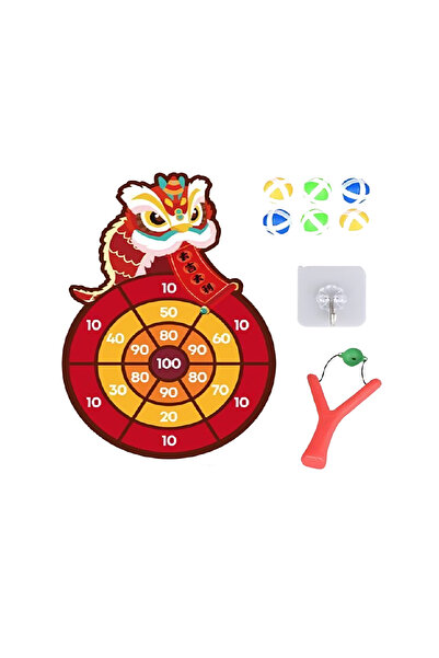 LUDIRO Set Joc Prastie Plus Tinta Darts Velcro si 6 Mingi Colorate, 45x30 cm