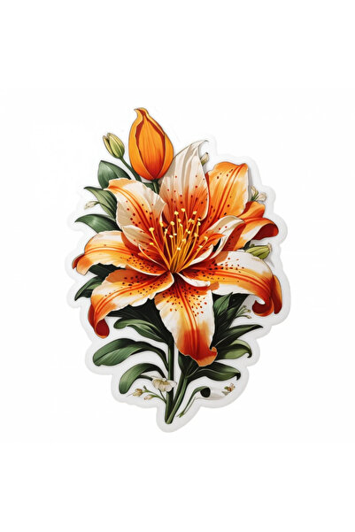 INOVATIX Set de 8 piese, autocolant floare de crin tigru cu boboci, INOVATIX®...