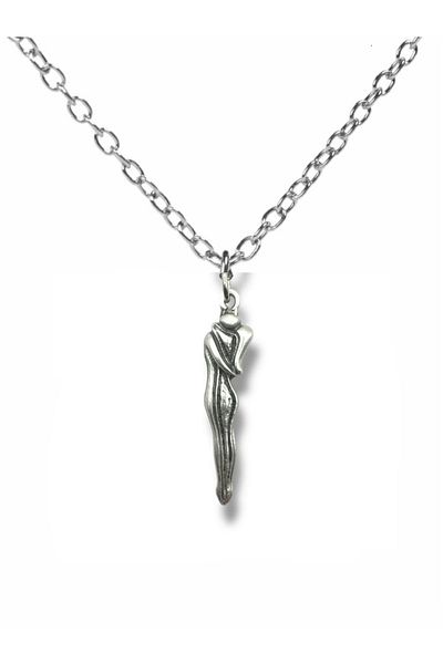 Herşey Nota Hugging Couple Figured Unisex Necklace |   Emotional Design with 60 cm Chain