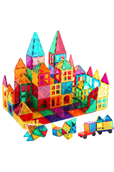 LUDIRO Set de Constructie Inteligent, Blocuri Magnetice STEM si Roti, Educativ si Creativ, 108 Piese