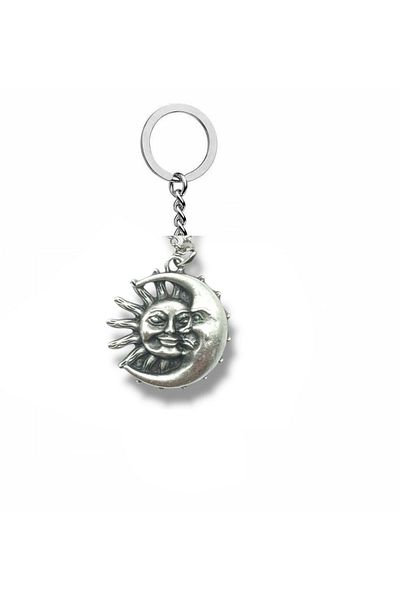 Herşey Nota Unisex Keychain with Sun and Moon Figures |   Meaningful and Stylish Accessory