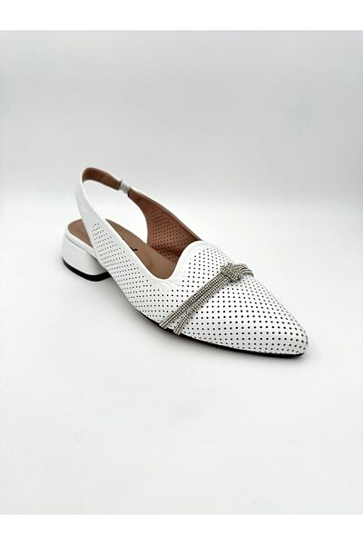 Mariolucci Women's Casual Babet (Zimbali) Genuine White Leather