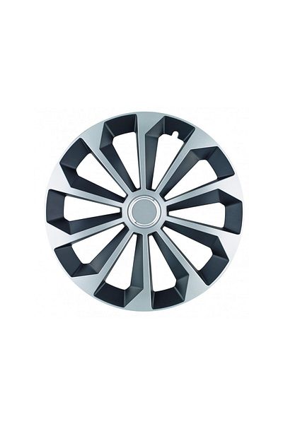 OEM Set capace roți Fame model gri-negru cu inel cromat - 15 inch