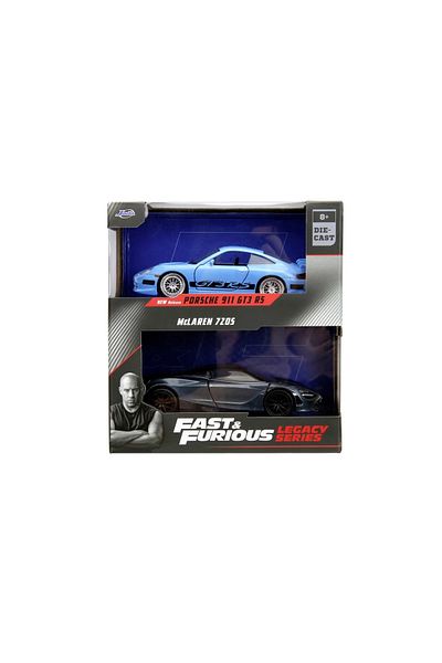 Simba JADA FAST AND FURIOUS LEGACY SET OF 2 DIECAST CARS PORSCHE 911 GT3 RS AND MCLAREN 720S SCALE 1:32