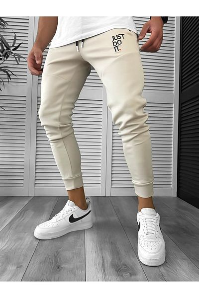 dehaine Men's Track Pants, Slim Fit, Just, 12616, Beige