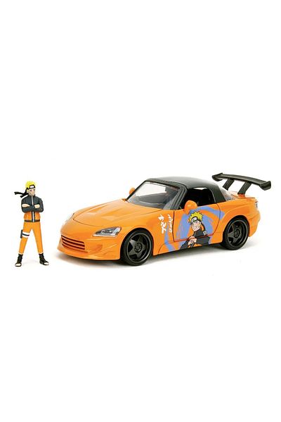 Simba JADA NARUTO SHIPPUDEN SET NARUTO FIGURINE AND HONDA 2001 S2000 METAL CAR 1:24 SCALE