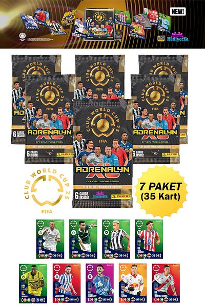 hediyecik Panini Fifa Club World Cup 2025 Trading Card World Cup Game Cards 7 Packs (35 Cards)
