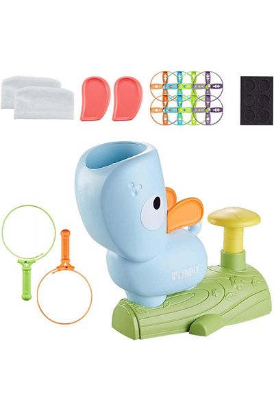 LUDIRO Interactive Rotating Disc Launcher Set, Duck, 8 Discs, Blue