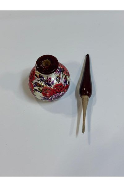 orifkozmo Wooden Handmade Surme Container with Oreganik Surme Beside
