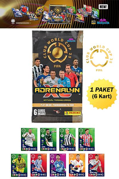 hediyecik Panini Fifa Club World Cup 2025 Trading Card World Cup Game Cards 1 Pack (6 Cards)