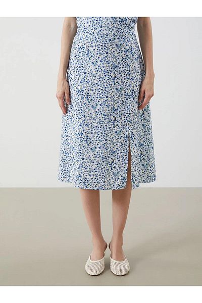 LC Waikiki Lcwaikiki Classic Elastic Waist Floral A-Line Skirt (S5)