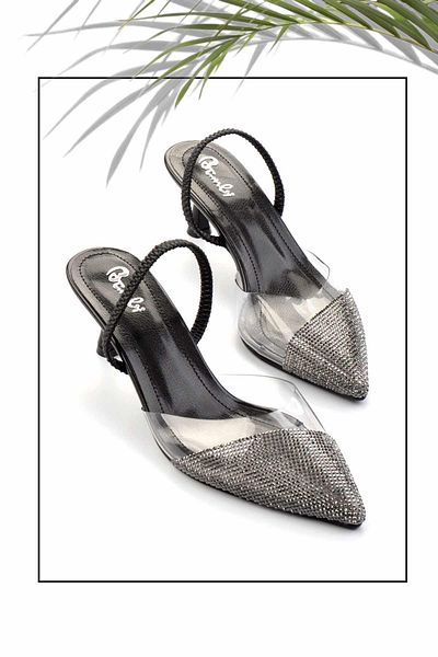 Bambi Pantofi cu toc clasici de damă negri K01026200387
