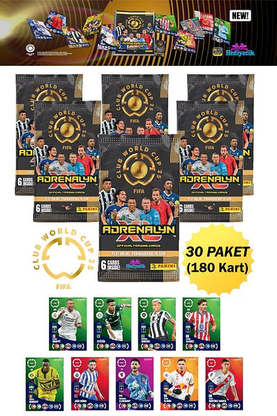 hediyecik 2025 Trading Card World Cup Game Cards 30 Pack (180 Cards)