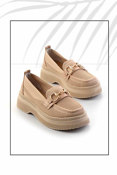 Bambi Nude Knitwear damskie mokasyny 01474200582