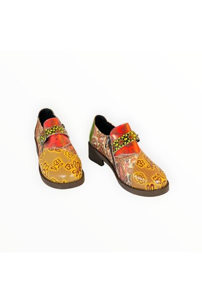 OEM Vadodara Women's Shoes with Low Sole, Indian Ethnic Print, Eco-Leather, Size 36 EU