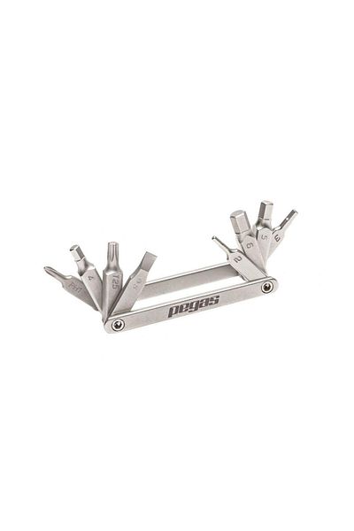 Pegas Mini tool set 8 in 1 Cr-V steel, 2, 3, 4, 5, 6mm hex, 5mm straight screwdriver, screwdriver