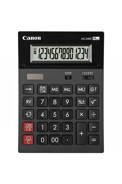 Canon Canon AS2400 office calculator, 14 digits, ribbon, adjustable LCD display, business function, tax