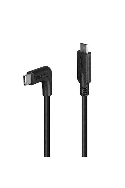 LİNDY USB C 3.2 cable 90° Right angle, length 1m, maximum power 60W, supported bandwidth