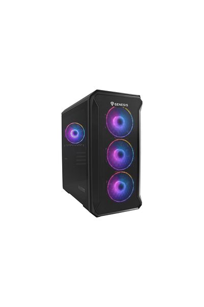 Genesis IRID 503 V2 Mini Tower ARGB Case BLACK, Tempered Glass, 5 Expansion Slots, Drive