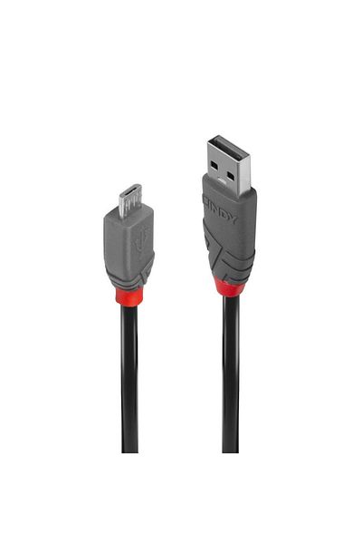 LİNDY Cablu transfer LY-36732, USB 2.0 Type A to MicroUSB, 1m, Anthra Line