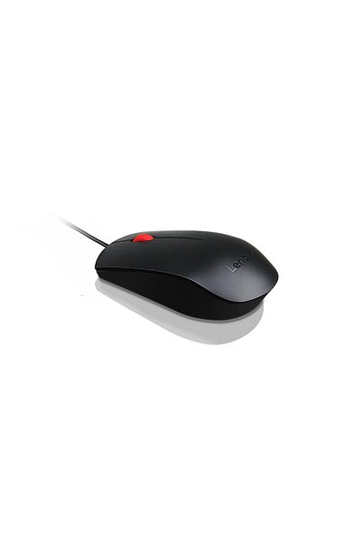LENOVO Mouse Optical Wheel Mouse, 1600 DPI, Wired, Black