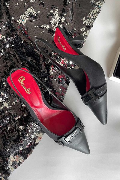 Bambi Black Matte Black Women's Classic Heeled Shoes K01231366209