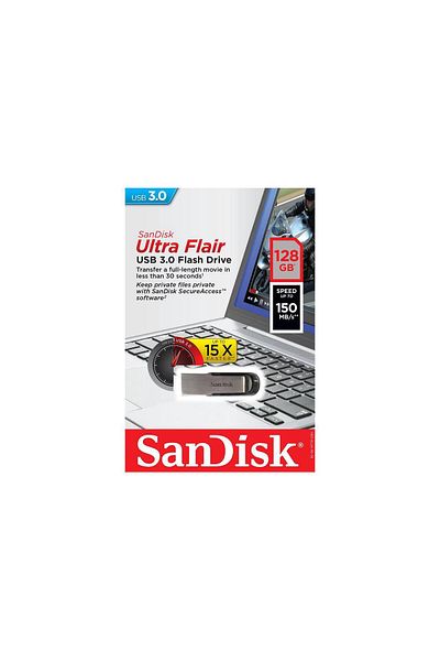SanDisk Memorie USB Flash Drive Ultra Flair, 128GB, USB 3.0