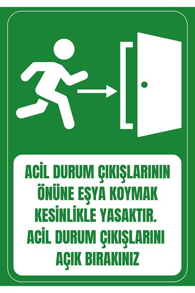 Girl Power 35 X 50 It Is Prohibited to Place Objects in Front of Emergency Exits Foil Printing Sticker Warning Sign