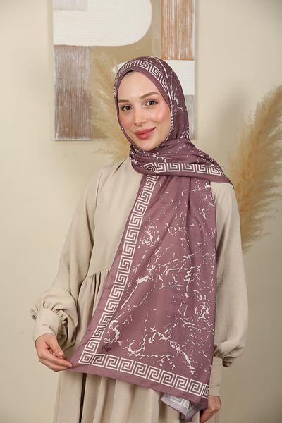 aldyoo Marble Patterned Cotton Viscose Trend Shawl Dusty Rose