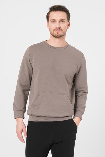 Pegas Hanorac casual din bumbac pentru bărbați, Taupe, M
