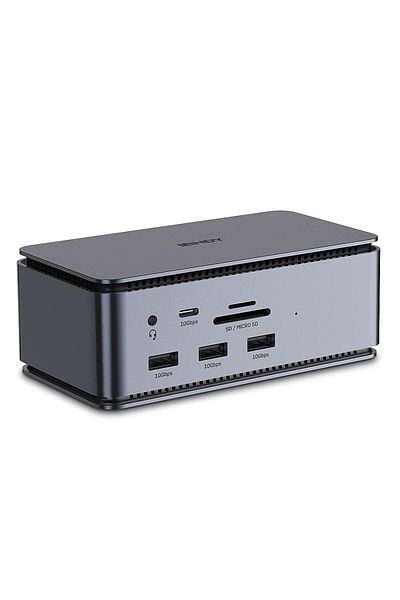 LİNDY Docking station Lindy, interfete: USB-C la 6x USB-A/ 1x USB-C/1x RJ45/ 1x DisplayPort/1x HDMI/