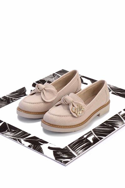 Bambi Бежови дамски мокасини K01257060704