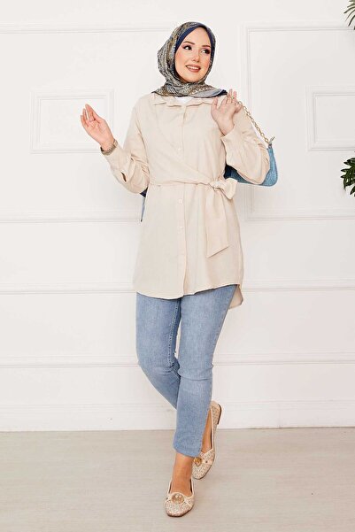 EBRUTESETTÜR Allerli Yandan Bağlamalı Tesettür Gömlek