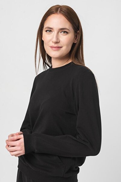 Pegas Hanorac casual de damă din bumbac, negru, mărimea XL