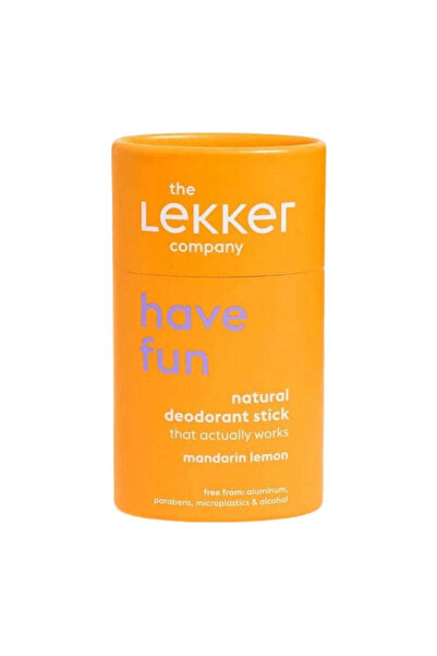 LEKKER Lekker deodorant stick, vegan, aluminum-free, Mandarin and Lemon 40g (zero plastic)