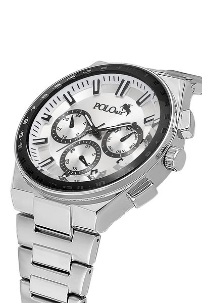 Polo Air Metal Case Men's Wristwatch Silver Color Pl-0990E5X
