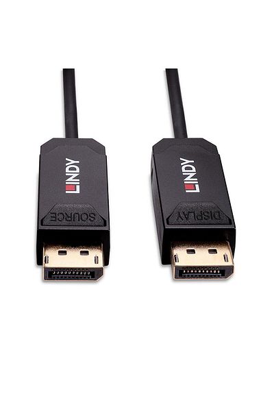 LİNDY Hybrid DisplayPort cable, length 50m, fiber optic, supported bandwidth 40Gbps, re
