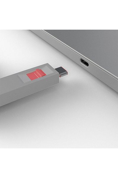 LİNDY USB Type C Port Blocker Key, pack of 4, dimensions 14.52x112.5x11.25mm, pink