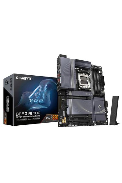 Gigabyte Placa de Baza B850 AI TOP AM5, 4x DDR5, 1x USB TYPE-C 1x HDMI, 1x PCIE 5.0 x16 1x PCIE