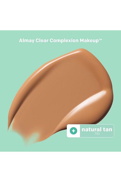 ALMAY Clear Complexion Acne Foundation Makeup with Salicylic Acid And Aloe - 710 Natural Tan, 1 fl oz
