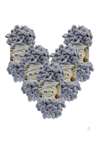 Mira 5 Rolls of Puffy Wool Yarn for Blankets and Bedspreads